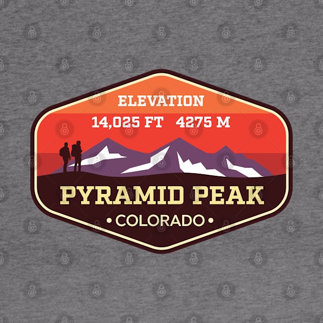 Pyramid Peak Colorado - 14ers Mountain Climbing Badge by TGKelly